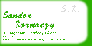 sandor kormoczy business card